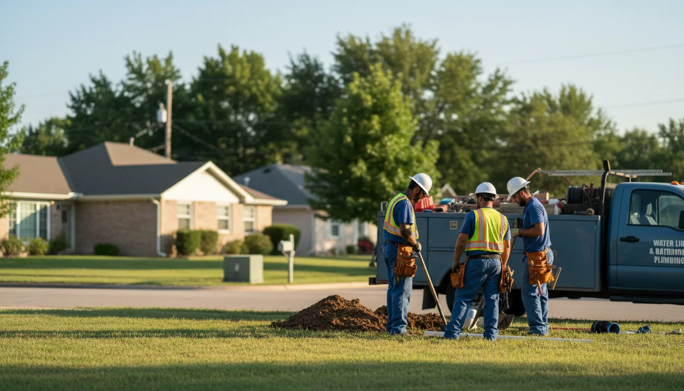 Residential water line and bathroom plumbing service in Indianola, WA